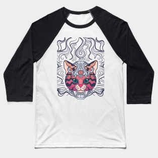 Cat skull head Baseball T-Shirt